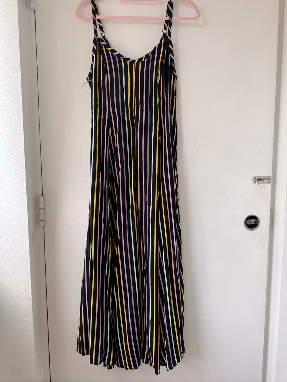 torrid Black Maxi Dress with Pink, Yellow and Blue Stripes